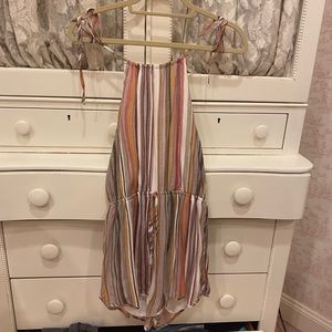 She and Sky Multicolored pinstripe halter romper